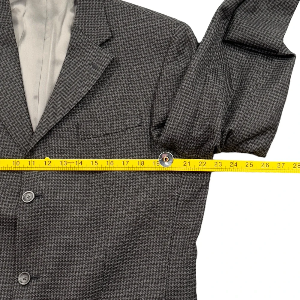 Oscar De La Renta Blazer Mens‎ Size 42L Gray Black Houndstooth Lambswool Classic